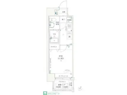 リクレイシア八丁畷(1K/3階)の間取り写真