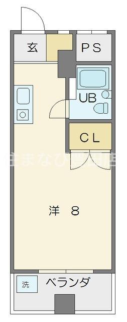 レジデンス元城(ワンルーム/5階)の間取り写真