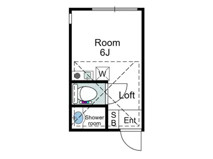 ユナイト吉野町アルバータの杜(ワンルーム/2階)の間取り写真
