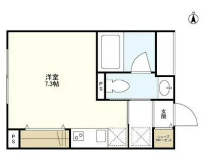 グリーンロード中目黒(ワンルーム/1階)の間取り写真