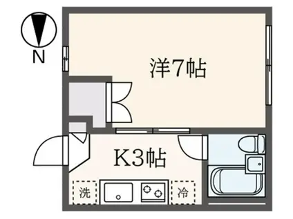 ハミングコートM(1K/2階)の間取り写真