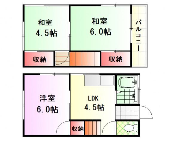 松岡アパート(3DK/1階)の間取り写真