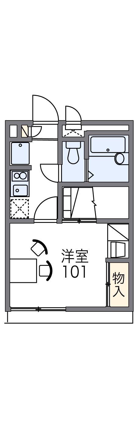 レオパレスルミエール(1K/2階)の間取り写真