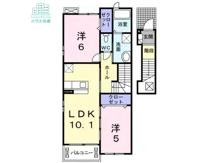 レジーナ・COCO(2LDK/2階)の間取り写真