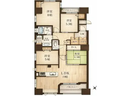 レジデンシャル樺島(4LDK/10階)の間取り写真