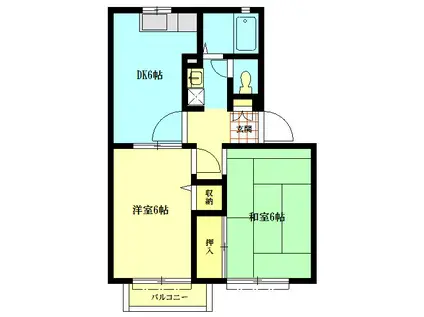 ソフィア石井(2DK/2階)の間取り写真