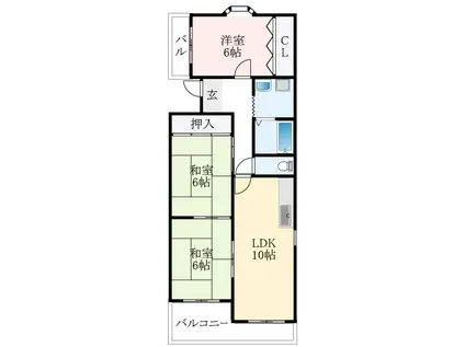 新栄プロパティー林(3LDK/2階)の間取り写真