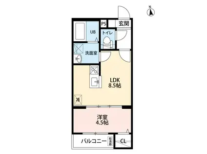 ロ・ハス八事東(1LDK/2階)の間取り写真