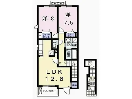 カーサフェリーチェII(2LDK/2階)の間取り写真