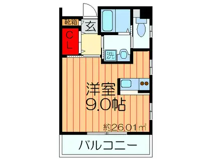 シャンテー中宮IV(ワンルーム/5階)の間取り写真