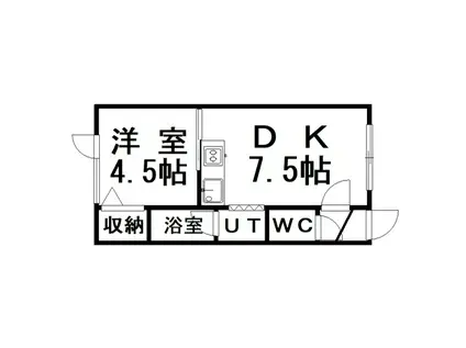 長沢マンション(1DK/1階)の間取り写真