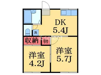 リブレス佐倉Ⅱ(2DK/1階)の間取り写真