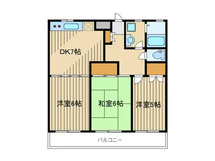 サンハイツ志茂多(3DK/4階)の間取り写真