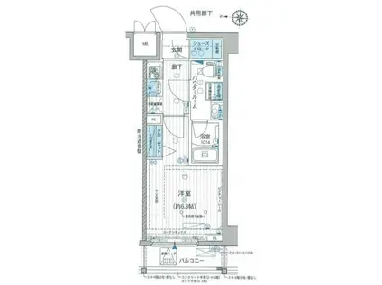 メインステージ武蔵小杉(1DK/6階)の間取り写真