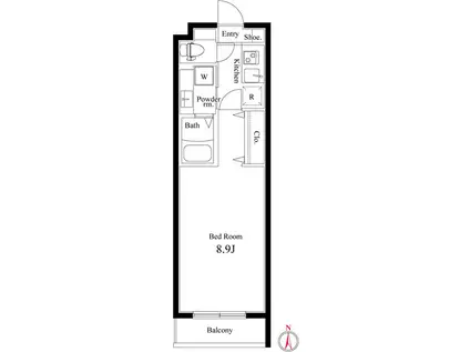 グレーシア草加(1K/1階)の間取り写真