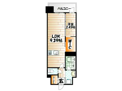 プレジデンス ざ 三萩野(1LDK/12階)の間取り写真