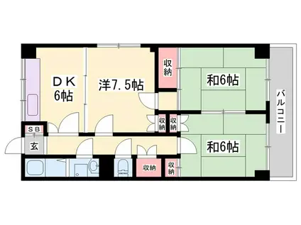 コンフォート ヴィアーレ(3DK/3階)の間取り写真