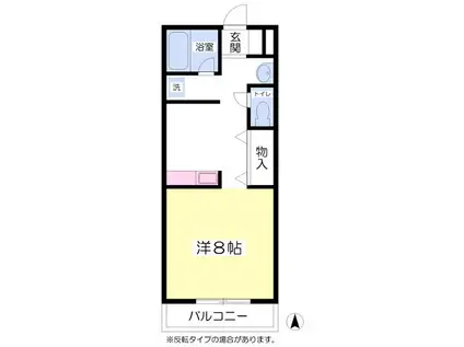 NEW WING HANDA(ワンルーム/2階)の間取り写真