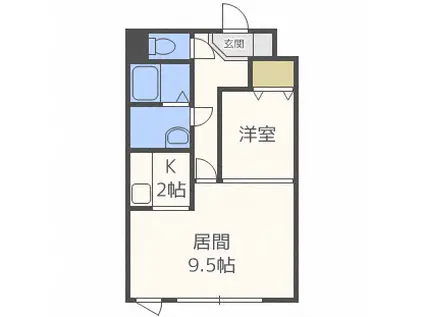 E-HORIZON屯田(1LDK/3階)の間取り写真