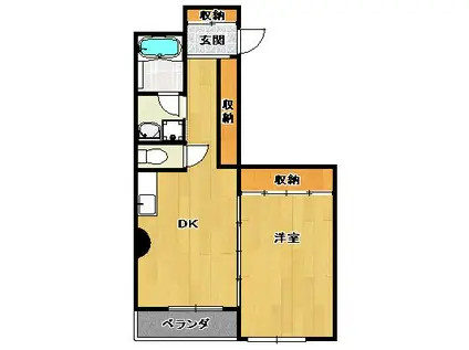 カドノスクリーン82(1LDK/4階)の間取り写真