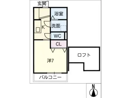 グレースコート(1K/2階)の間取り写真