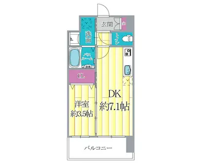 アンフィニXVIIマローネ(1DK/5階)の間取り写真