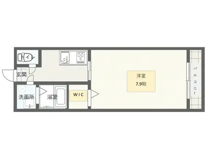 ソリテール月出(ワンルーム/4階)の間取り写真