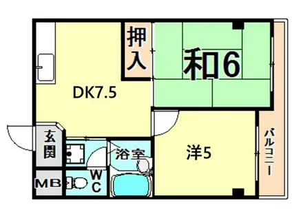 JSC尼崎(2DK/4階)の間取り写真