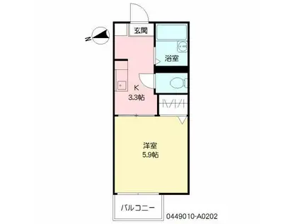 サンシャイン(1K/2階)の間取り写真