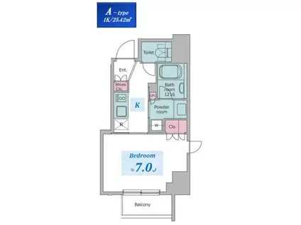 クロスレジデンス六義園(1K/5階)の間取り写真