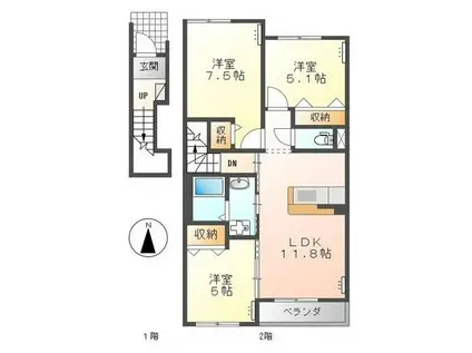 グラ―サ(3LDK/2階)の間取り写真