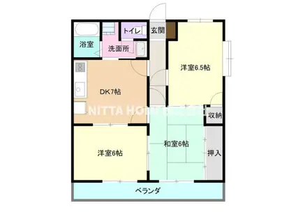 ユーミー延(3DK/1階)の間取り写真