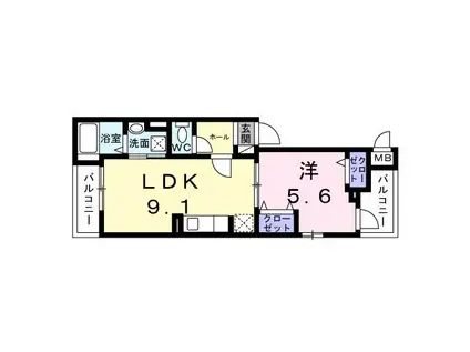 ベル ハイツ(1LDK/3階)の間取り写真