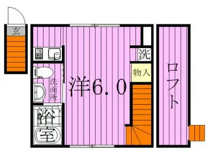 グランシャレー梅島II(ワンルーム/2階)の間取り写真