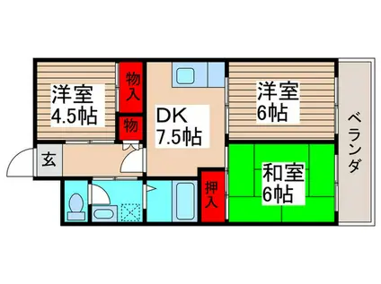 アミカル高橋(3DK/7階)の間取り写真