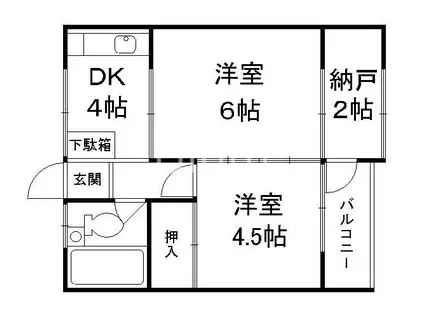 稲荷マンション(2K/2階)の間取り写真