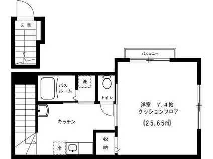 アールズコートII(1K/2階)の間取り写真