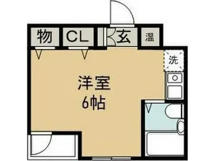 エレガンス宮町(ワンルーム/4階)の間取り写真