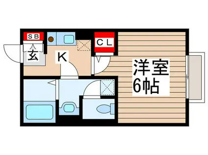 SKYFRAT(1K/1階)の間取り写真