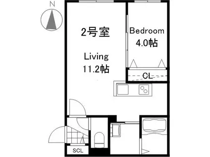 LAPIS LAZULI発寒(1LDK/3階)の間取り写真