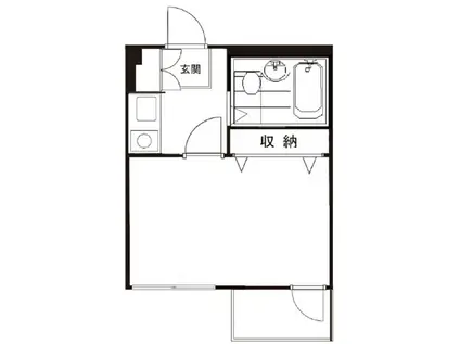 クレッセントO-2(1K/3階)の間取り写真