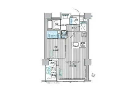 ロディア日本橋茅場町(1LDK/9階)の間取り写真