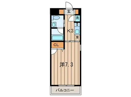 HEAL HIYOSHI(1K/1階)の間取り写真