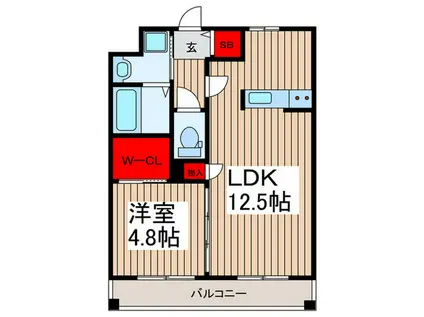 マリアクレール(1LDK/3階)の間取り写真