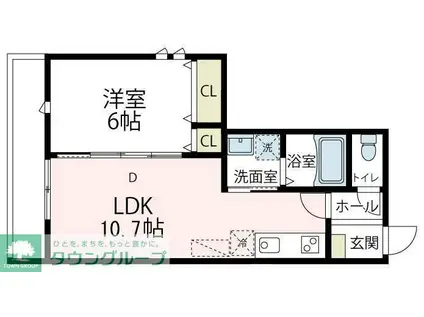BAUHAUS2(1LDK/2階)の間取り写真