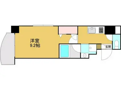 RAFFLE CHIHAYA(1K/9階)の間取り写真