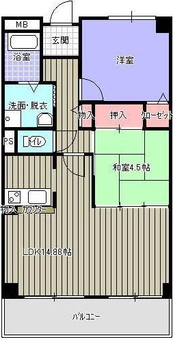 クリーンピア姫路白浜(2LDK/2階)の間取り写真