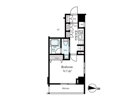 プレール・ドゥーク下板橋(1K/6階)の間取り写真