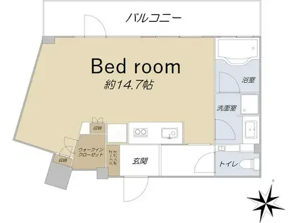 ザ・タワー大阪(ワンルーム/33階)の間取り写真