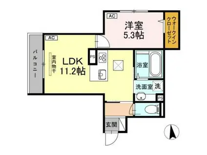 リベルテ(1LDK/1階)の間取り写真